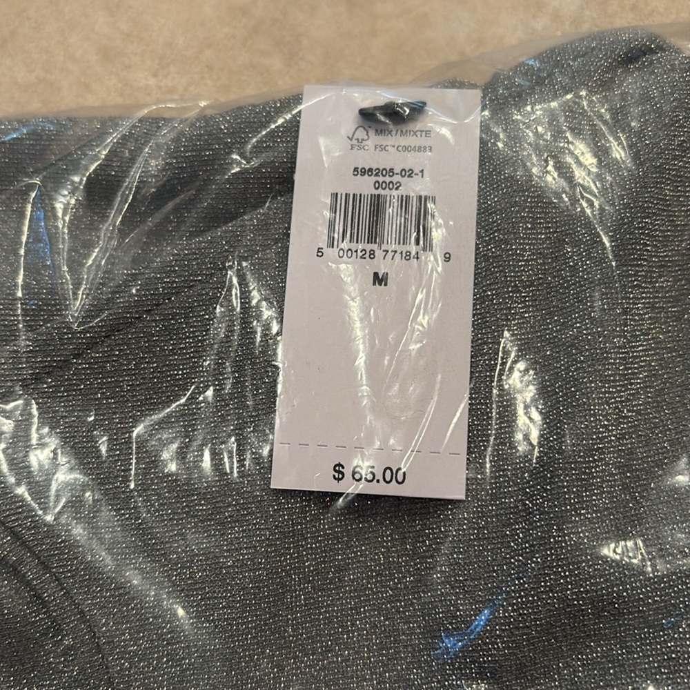 NWT Banana Republic Mock Neck Silver Sparkle Top Women’s Size M - Picture 8 of 10